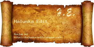 Haluska Edit névjegykártya